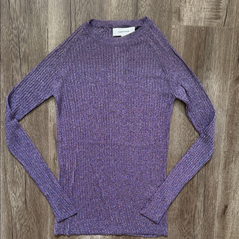 Carven metallic crewneck top